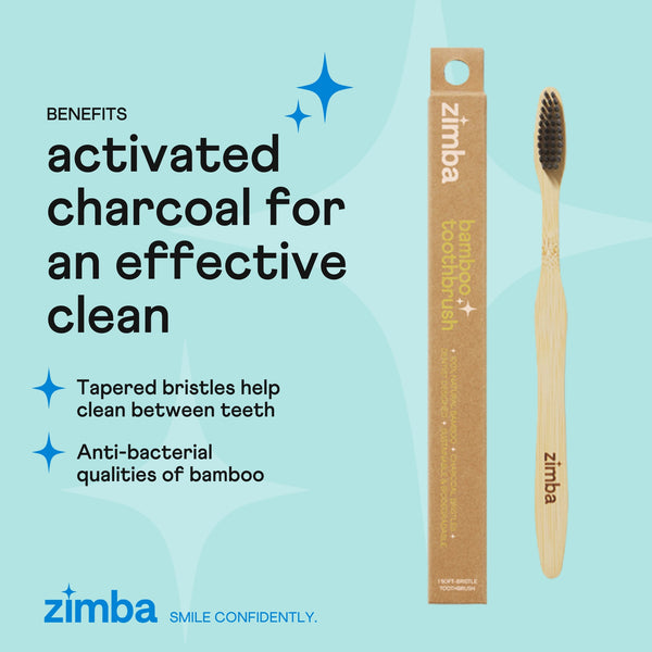 Zimba Charcoal Bamboo Toothbrush
