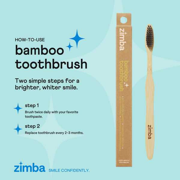 Zimba Charcoal Bamboo Toothbrush