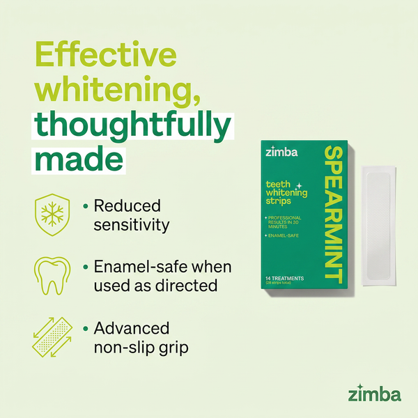 Zimba Teeth Whitening Strips Spearmint Thoughtfully made #spearmint