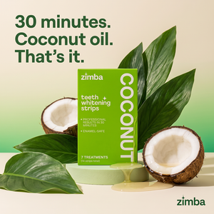 Zimba Teeth Whitening Strips Coconut box 30 minutes oil #coconut