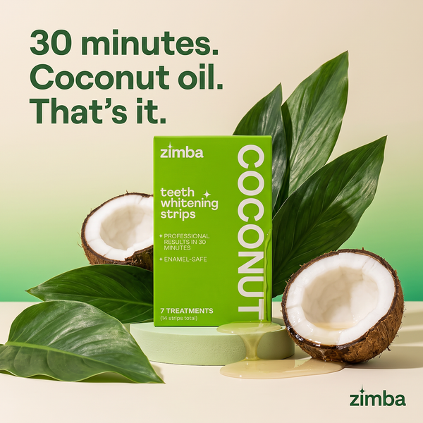 Zimba Teeth Whitening Strips Coconut box 30 minutes oil #coconut