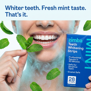 Zimba Teeth Whitening Strips Mint Fresh mint taste ad box #mint
