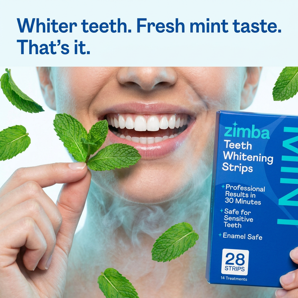Zimba Teeth Whitening Strips Mint Fresh mint taste ad box #mint